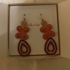 Stella & Dot Capri Chandelier Earrings - Coral